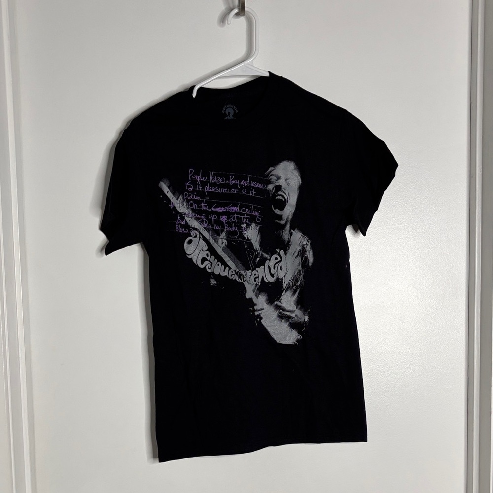 Classic Black Tee with Purple Graphic